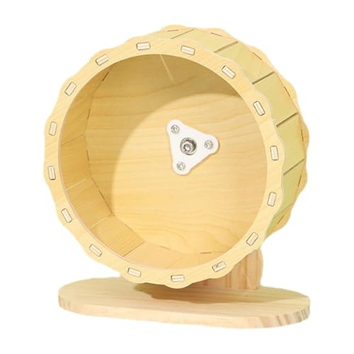 ハムスターホイール ハムスター回し車 スタンド付き ゴールデンベアケージ用木製回し車 ハムスターの巣造園用品 回し車 ハムスターおもちゃ サイレントホイール 運動不足解消 ストレス解消 スタンド高さ調節可能 2軸静音ランニングホイール、小さな小人、小さなハ