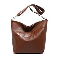 ALWY Bolsa Feminina Transversal Couro Elegante Estilosa (Marrom Escuro)