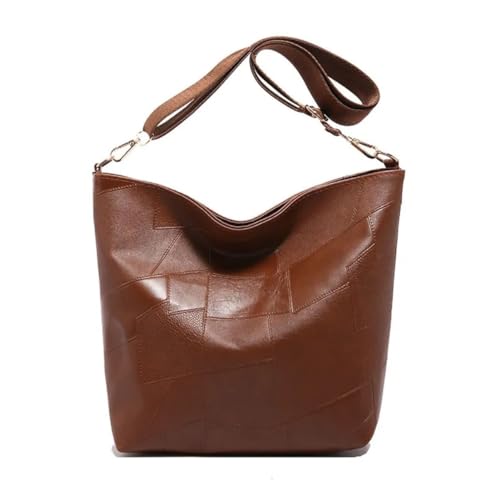 ALWY Bolsa Feminina Transversal Couro Elegante Estilosa (Marrom Escuro)