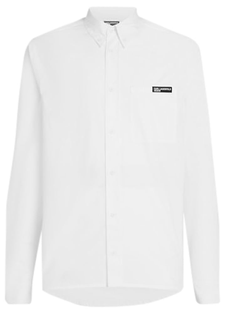 KARL LAGERFELD JEANS, Men's, Poplin Shirt, Regular Fit, White, XXL