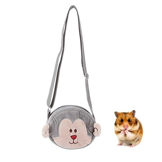 Hamster Carrier-Plush Compound Cloth Grey Portable Hamster Carrier Utgående väska för små husdjur Sugar Glider Syrian Hedgehog Chinchilla