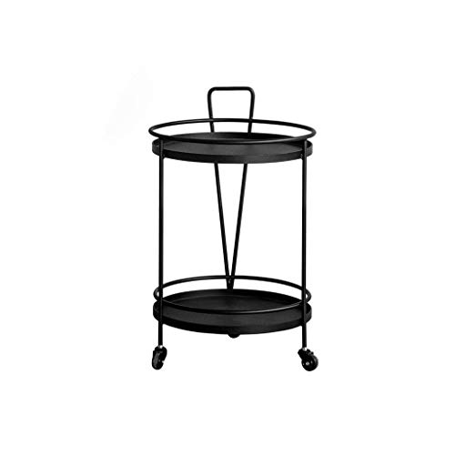 MHBGX Carros de Mano Portátiles Multifunción, Carro de Barra Redonda Carro de Alenamiento con Ruedas de 2 Niveles, Carro Organizador de Alenamiento Redondo para Herramientas, Estante Multifunción de