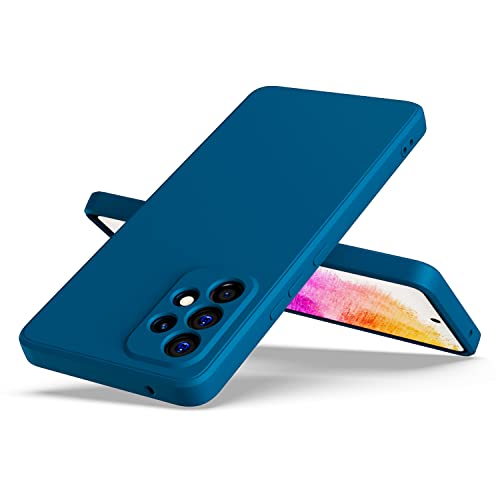Image of Kapa Matte Lens Protective Back Cover for Samsung Galaxy A73 (5G), Slim Silicone with Soft Lining Shockproof Flexible Full Body Bumper Case (Blue)