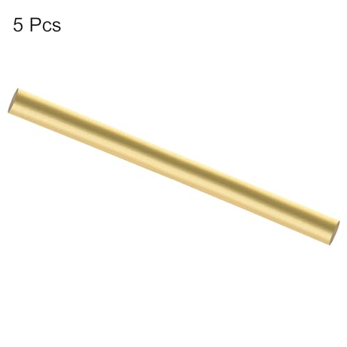 QUARKZMAN 5 Stück Messingstangen 8mm x 100mm Messing Vollmaterial Rundstab für Messergriffe Pin DIY Handwerk Modellflugzeug