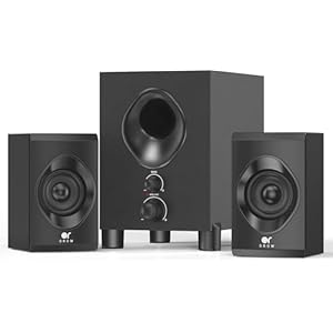 OROW Bluetooth PC Lautsprecher, 2.1 PC-Lautsprecher mit subwoofer, Knopf vorne 18W Computer Lautsprecher Boxen für PC,Smartphone, Laptop,Monitor,Unterstützt AUX,Bluetooth,USB-Stromversorgung(S213)