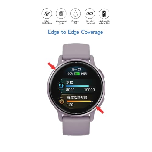 MIHENCE Screen Protector Compatible for Garmin Vivoactive 6 / Vivoactive 5 Smartwatch Film, TPU HD Protective Film [Pack of 6]