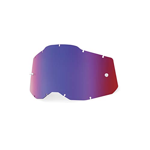 100% Goggle Replacement Lens - RC2/AC2/ST2 Compatible (Mirror Red/Blue)