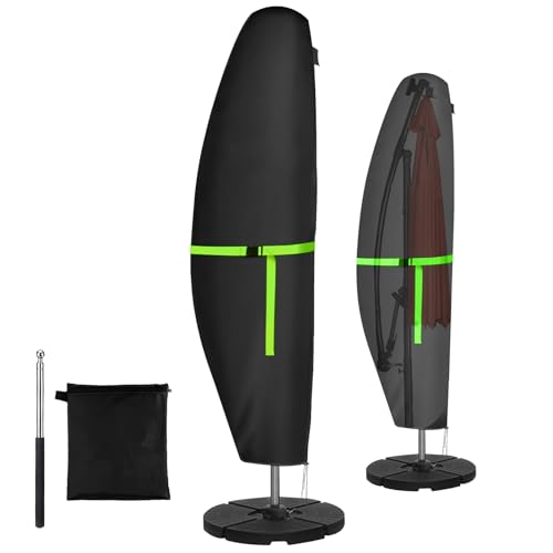 GEMITTO Sonnenschirm Schutzhülle mit Stab, Ampelschirm Schutzhülle Wasserdicht 280x30x81/46cm...