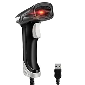 JRHC Barcode Scanner,USB Wired QR Bar Code Scanner 2D Handheld Inventory Scanner Automatic UPC EAN Reader Library Book Scanner for Mobile Payment Store Supermarket Warehouse