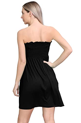 Mini robe d'été sans bretelles Janisramone anti-marques de bronzage et haut fluide
