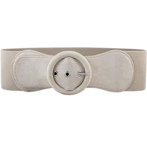 Fashion Wide Stretchy Cinch Belt for Women Retro Vintage Chunky Buckle Elastic Belts for Dress