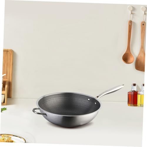 Wok de acero inoxidable con manijas dobles y antiadherente miniatura 7