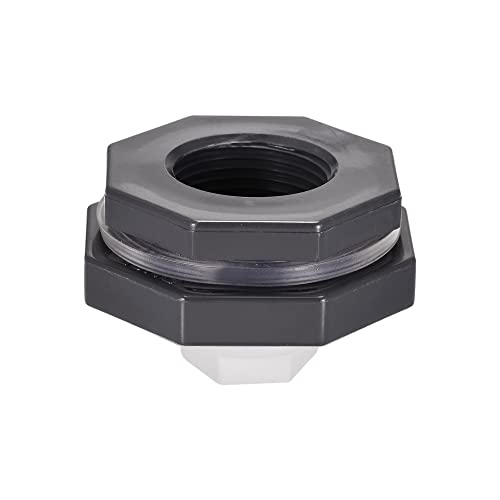 M METERXITY 1 Set PVC Passaparete Raccordo - Passaparete Filettato Acqua Serbatoio Connettore, con Spina Raccordo, Applica a Rubinetti, (Filettatura G1, Grigio Bianco)