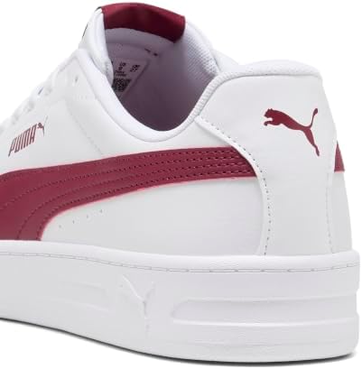 Puma Unisex Court Classic Clean Trainers, Puma White Garnet Glow, 10.5 - 1