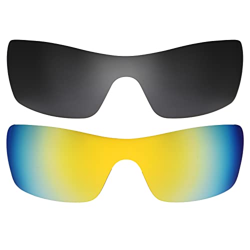 Lentes Batwolf negro y oro de 24k repuesto de alta fidelidad con acabado espejado elegante