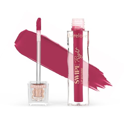 Image of BARELOVE Swipe Right Non-Transfer Matte Liquid Lipstick | Up to 12-Hour Long-Lasting | 6 ml | Quick-Dry, Lightweight, One-Swipe High Pigmentation | Transfer Proof Lip Colour for Women - Magenta Babe