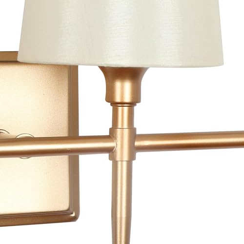 Image of KSANA Gold Bathroom Light Fixtures, 4 Light Modern Vanity Lights for Bathroom with White Fabric Shade, 29 Inch Bathroom Lighting Lights Fixtures Over Mirror