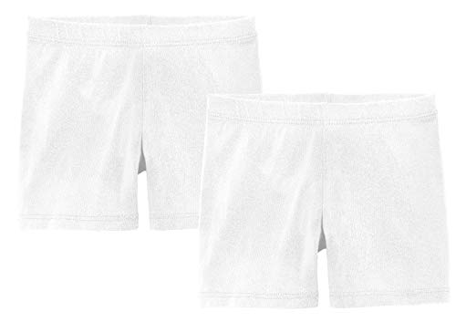 City Threads 2-Pack Baby Shorts for Boy or Girl Simple Soft Diaper Covers Shorts Soft Cotton Play Summer Spring SPD Sensory Friendly Sensitive, White/White, 12/18M
