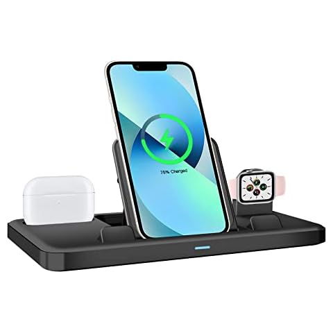 3 in 1 Charging Station for Multiple Devices Apple Products,VR-robot Charger Stand for iWatch Charging Stand for iPhone AirPods 3/2/1 Charging Dock Holder Cover