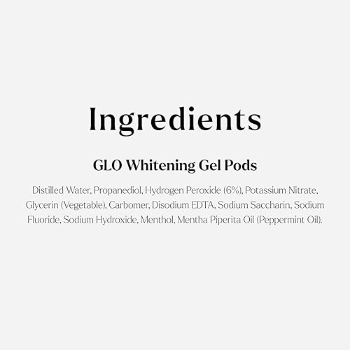 Image of GLO Science Teeth Whitening Gel Pods - Safe, Effective Whitener with Silicon Brush, 6% Hydrogen Peroxide - Fastest Way to Whiter Teeth, Sensitivity Free - Mint Flavor (Pack of 5)