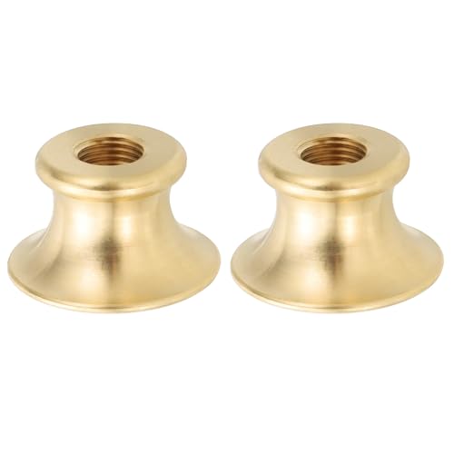 Image of PATIKIL Lamp Solid Brass Neck, 2 Pcs M10 Fine Threaded Turned Solid Brass Spindle Lamp Pipe Coupling Rod Connector Light Fixture for Light Repair Decoration, 30 x 18mm