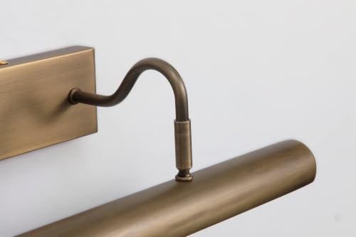 Image of 24 Inch Hardwired Gooseneck Antique Brass Picture Light for Wall, Art Light for Wall, 4 Light Bronze Picture Light (Bulb Included)