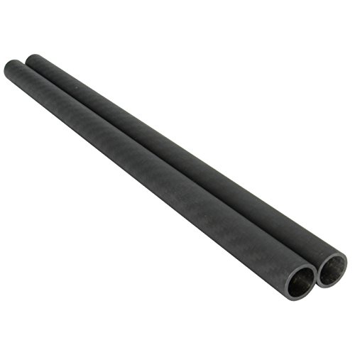 Image of Pair of 12 inch Heavy Duty Lightweight 15mm Carbon Fiber Rods with 1.5mm thick walls