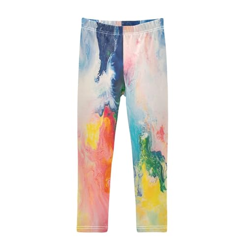 Fluid Style Tie Dye Girls Casual Leggings for Kids Printed Long Pant Bottoms Stretch and Soft