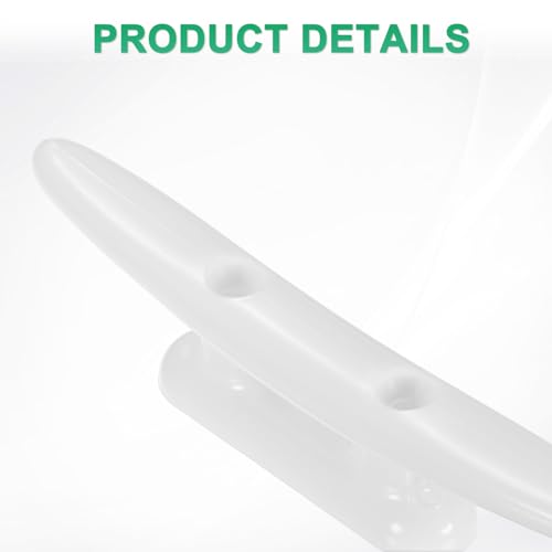 TIXIPEM 4 in Boat Dock Cleats [2PCS] - Rustproof Nylon Boat Cleats Tie Down Use for Piers & Docks & Kayaks & Sailboats & Marine [White, 48mm Hole Centers] Kayak Rope Tie Nautical Decor