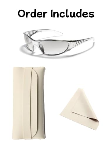 Futuristic Sunglasses,Men's and Women's Fashionable Sunglasses,Wrap Around Y2K Sunglasses for Men Women.3