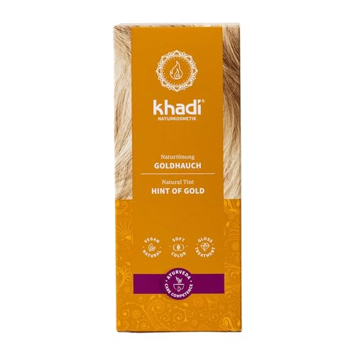 khadi GOLDHAUCH Pflanzenhaarfarbe - Haarfarbe für glänzenden Goldschimmer und für natürliche Blondreflexe - 100% pflanzlich & natürlich - 100g