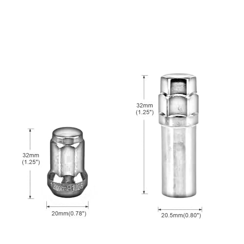 Tuercas de bloqueo heptagonal en hierro silver de 32mm para llanta de rayos Infiniti J30 2