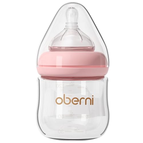 Oberni Babyflaschen aus Glas, Anti-Colic Milchflasche mit weiter Öffnung,...