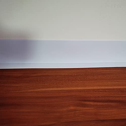 Dailisen Vinyl Flexible Wall Base Baseboard Molding Trim,Floor Molding,19.68Ft L × 3.94In W,Crease Design For Easy Installation. Cover The Crevices To Avoid Trapping Dust.white #TOP4