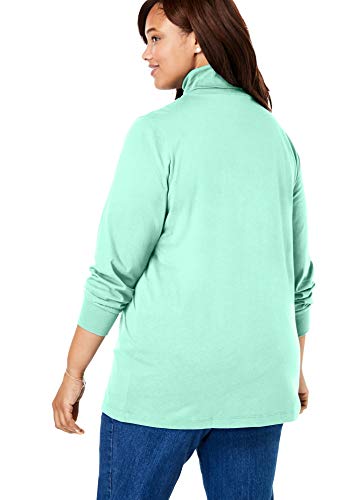 Woman Within Women's Plus Size Perfect Long-Sleeve Turtleneck Tee Shirt - 3X, Black #TOP2