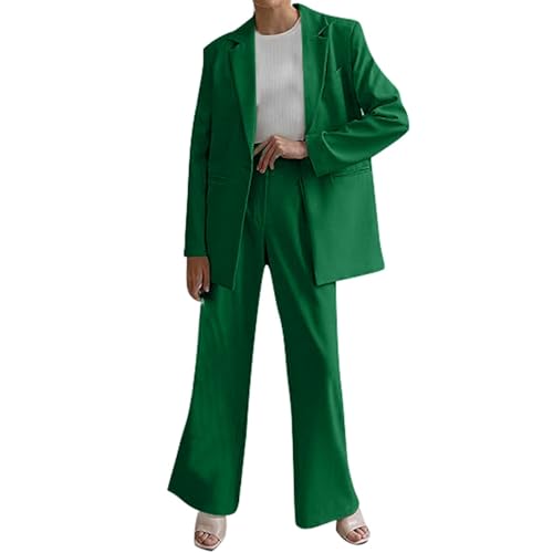 Juego de 2 piezas con blazer festivo y pantalones de pierna ancha