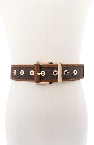 Michael Kors Womens 1.75 Inch Logo Belt with Grommets, Stylish Fashion Accessory for Everyday Wear2