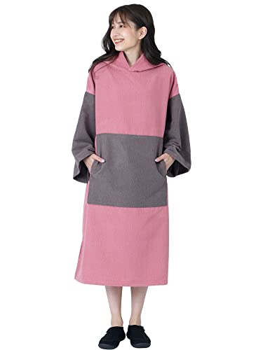 PONTAPES(ポンタペス) お着替え タオルポンチョ サーフポンチョ PPON-510 モーブワイン×ダークカーキ メンズ レディース サーフィン ビーチタオル サウナポンチョ お着替えポンチョ ラップタオル プール アウトドア