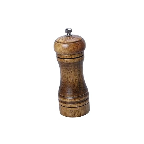 Cabilock Manual Pepper 5 Inch Capstan Wood Pepper Mill for Freshness Easy Cleaning and Nonporous Surface