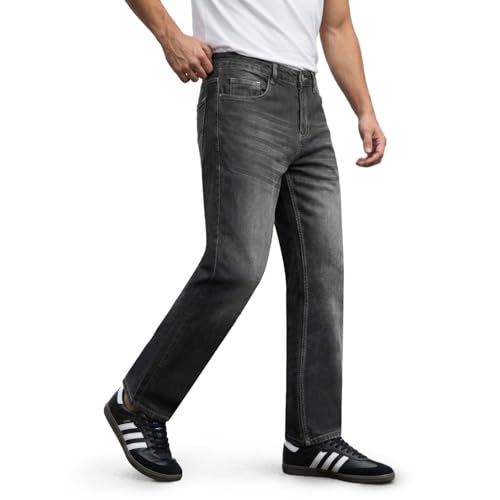 Image of Urbano Fashion Men's Relaxed Fit Washed Denim Jeans Non-Stretchable