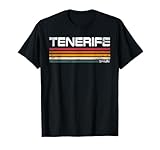 Tenerife España Retro Palmera Atardecer Playa Tropical Camiseta