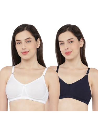 Image of Softline Women's Cotton Rich Wire-Free Non-Padded Molded Bra Combo | Full Coverage & Breathable Comfort | Lightweight, Skin-Friendly Everyday Wear (Pack of 2)
