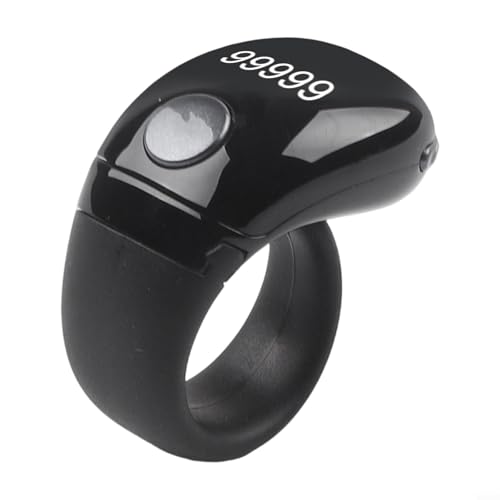 Niceminiwall Compteur numérique électronique LCD pour bague avec chargement de type C, batterie 75 mAh, ajustement réglable (18 à 22 mm), fonction autobloquante, écran lumineux (noir)
