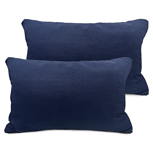 Meishida Lot de 2 Housses de Coussin pour canapé avec Fermeture éclair cachée Bleu Marine 40 x 60 cm