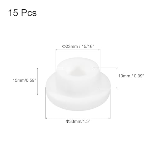 Image of MECCANIXITY 15pcs T-Shaped Silicone Plugs 23mm 15 /16 Inch Dia Snap in Plug Hole Seal Cover Round Rubber Stopper for Kitchen Rubber Bulkheads Waterproof Sealing Plugs White