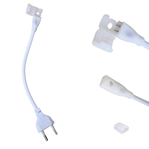 Connettore spina per LED COB 220 V, adattatore striscia LED 220 V, larghezza 10 mm (diametro della luce led 8 mm), adattatori corrente 2 pin per collegamento diretto 220 V monocolore, facile