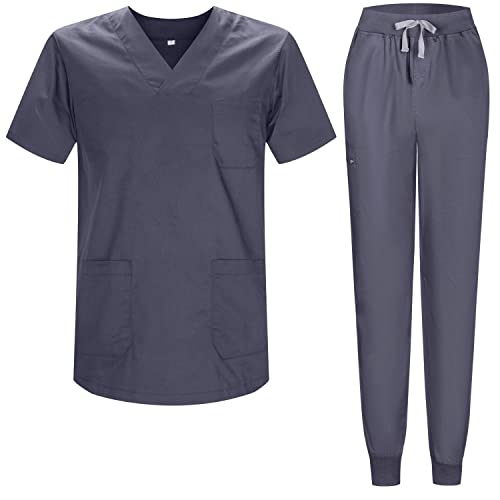 MISEMIYA - Pijama Sanitario Conjuntos Uniformes Sanitarios Unisex - Uniformes Medicos 817-8316 - S, Gris
