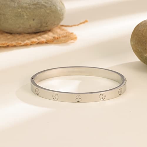 Love Bracelet Cuff 18k Gold Plated Stainless Steel Love Bracelet For Women Novelty And Mother Daughter Bracelet Jewelry Oval Bangle Witness The Of Love Wedding For Couple4