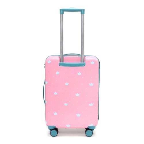 Image of NOVEX Disney Princess Travel Trolley for Kids with 18 inch | Pink Suitcase with 360 Rotation 4 Wheels | Travelling, Outing & Picnic Luggage Bag |Combination Password Lock Roller Case - 1 Main Compartment