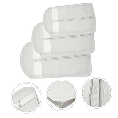 Ciieeo 3Pcs Dustproof Garment Bags for Closet Storage Waterproof Hanging Clothes Cover with Zipper Grey Dust and Moisture Resistant for Home Use3